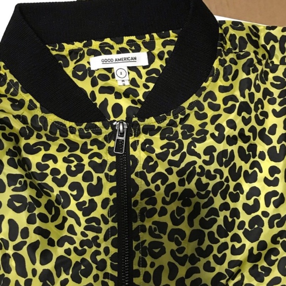 Good American Animal print crop bomber track Jacket - Picture 5 of 7